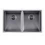 Aqu Gun Metal Handmade Double Bowls Sink 770*450*215 Aqu Gun Metal Handmade Double Bowls Sink 770*450*215
